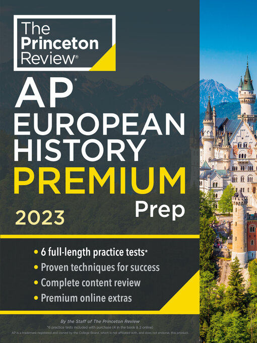Cover of Princeton Review AP European History Premium Prep, 2023